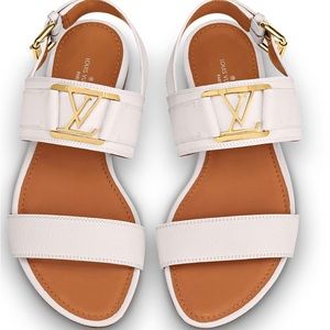Louis Vuitton white horizon flat sandal